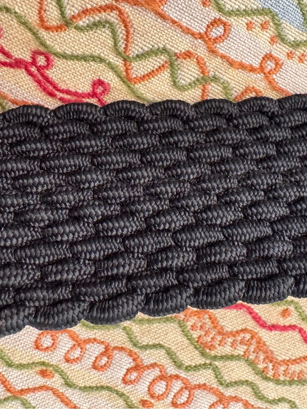 Mens Black Braided Elastic Stretch Belt L 38-40 Dominican Republic possibly Izod